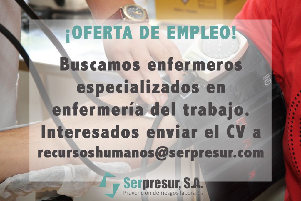 Oferta de empleo para enfermeros del trabajo